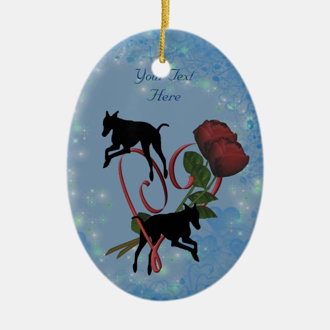 Greyhound Silhouetten Herzogtum Ornament (Vorne)