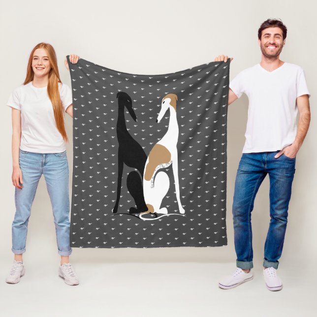 Greyhound Sisters Illustration Fleece Blanket (Beispiel)
