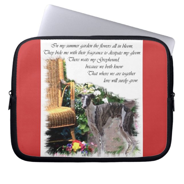 Greyhound Summer Garden Laptopschutzhülle (Vorderseite)