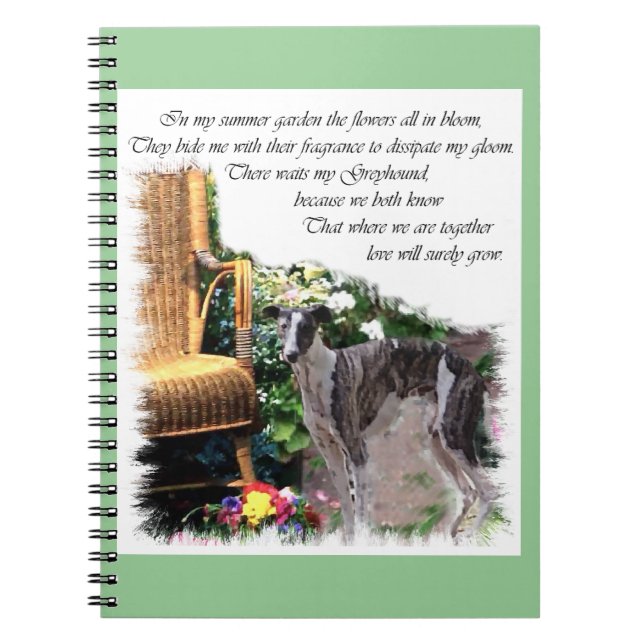 Greyhound Summer Garden Notizblock (Vorderseite)