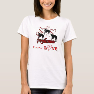 Greyhound Trio hört gleich Liebe T-Shirt