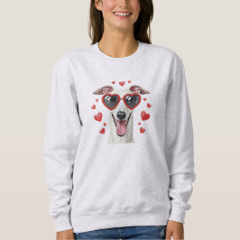 Greyhound Valentine Oil Painting Dog Portrait Sweatshirt