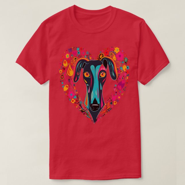Greyhound Valentinstag T-Shirt (Design vorne)