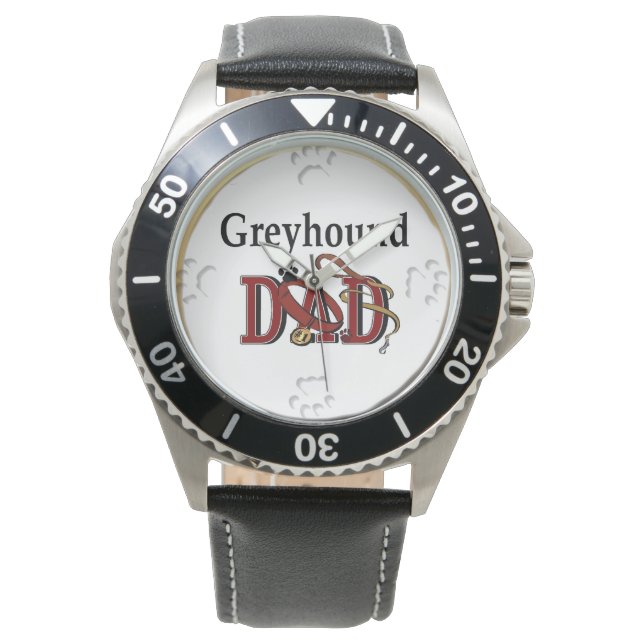 Greyhound Vater Geschenke Armbanduhr (Vorderseite)