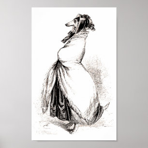 Greyhound von Grandville (1803-1847) Poster