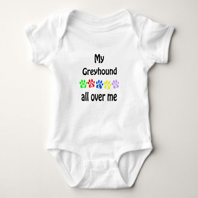 Greyhound Walks Design Baby Strampler (Vorderseite)