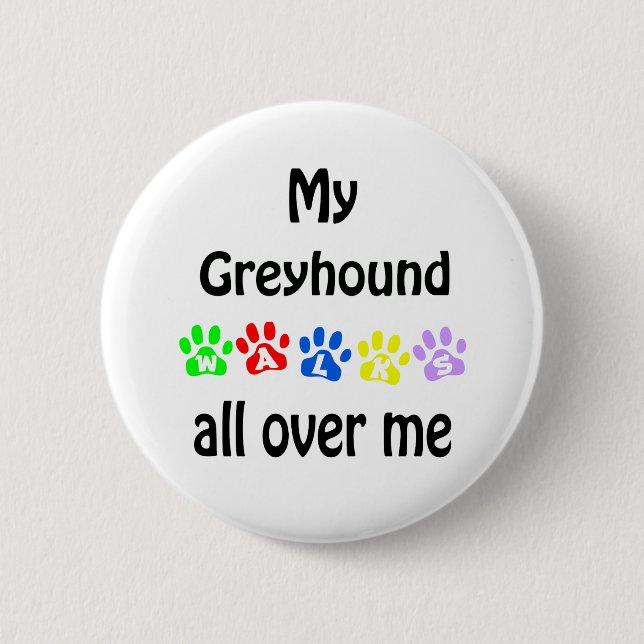 Greyhound Walks Design Button (Vorderseite)