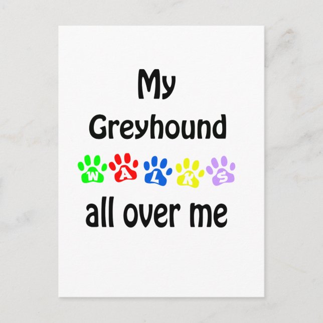 Greyhound Walks Design Postkarte (Vorderseite)