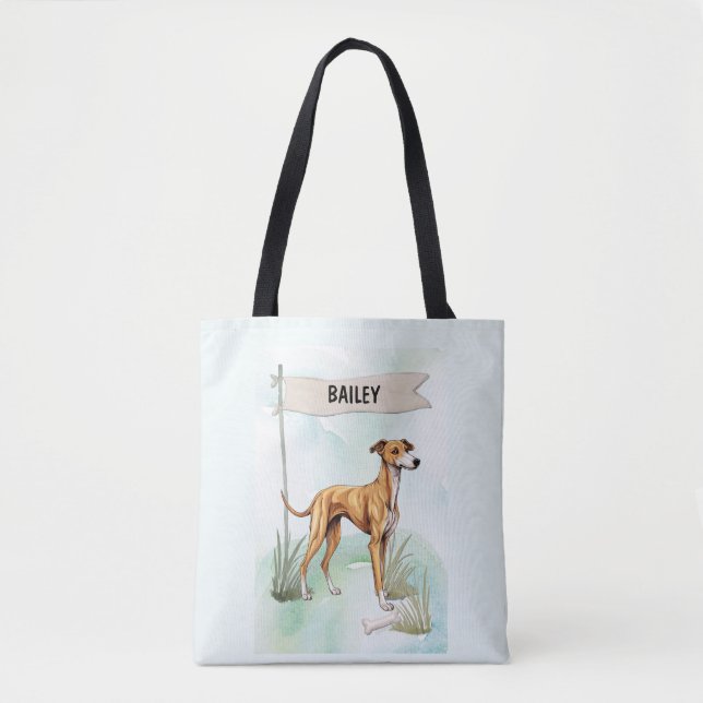  Greyhound-Wasserfarbe Personalisierter Hund (Vorderseite)