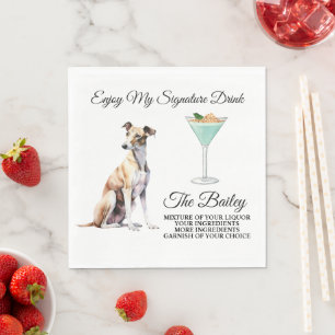 Greyhound Wedding Signature Drink Napkins Serviette