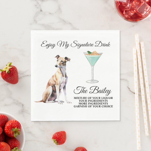 Greyhound Wedding Signature Drink Napkins Serviette (Beispiel)