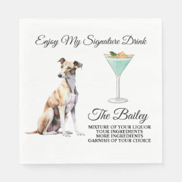 Greyhound Wedding Signature Drink Napkins Serviette