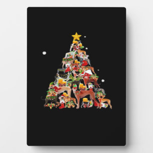 Greyhound Weihnachtsbaum Lichter Lustiger Hund Xma Fotoplatte