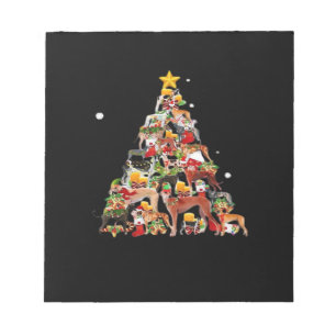 Greyhound Weihnachtsbaumlichter Lustiger Hund Xmas Notizblock