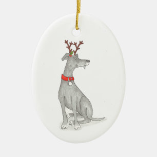 Greyhound Weihnachtsdekoration Keramik Ornament