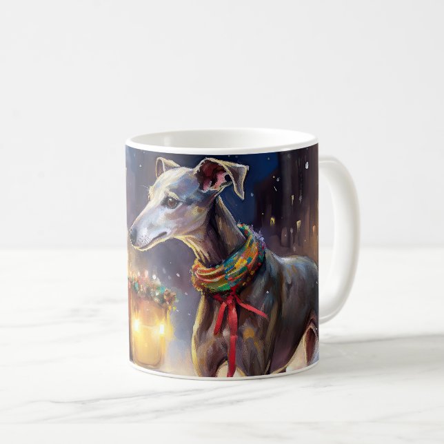 Greyhound Weihnachtsfeiertag Kaffeetasse (VorderseiteRechts)