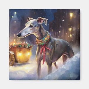 Greyhound Weihnachtsfeiertag Magnet