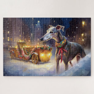 Greyhound Weihnachtsfestliche Jahreszeit Puzzle