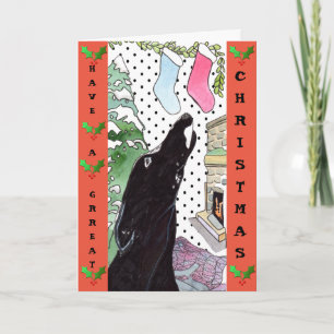 Greyhound Weihnachtskarte (a32) Feiertagskarte