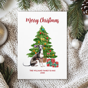 Greyhound Weihnachtskarte Feiertagskarte