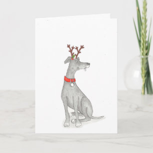 Greyhound Weihnachtskarte Karte