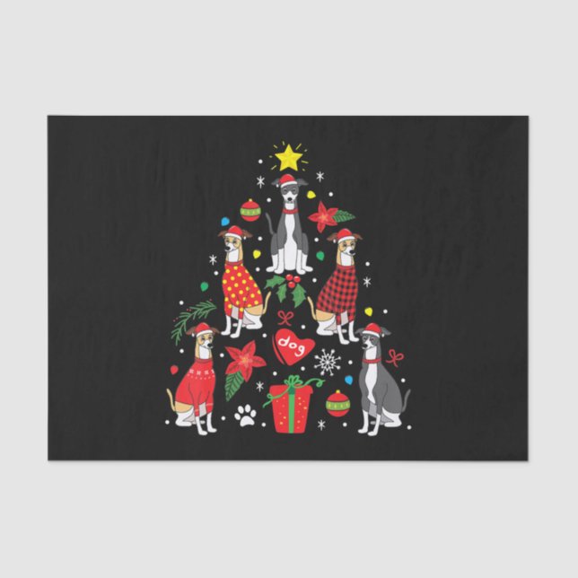 Greyhound Weihnachtsschmuck Mama Seidenpapier (Vorderseite)