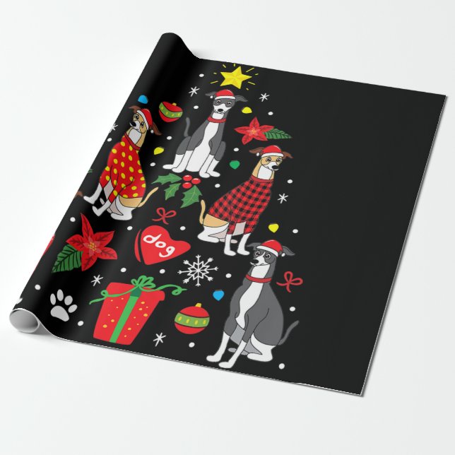 Greyhound Weihnachtsschmuck Tree Hund Mama Geschenkpapier (Ungerollt)