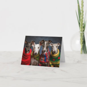 Greyhound Welpen Weihnachtskarte Karte