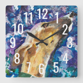 Greyhound Whippet Clock, Fawn Dog Quadratische Wanduhr