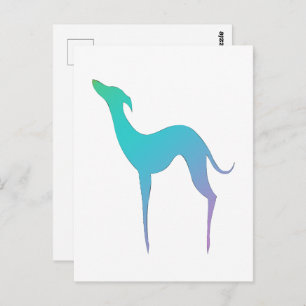 Greyhound Whippet Dog elegante Silhouette Postkarte