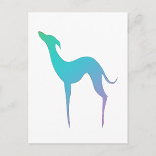 Greyhound Whippet Dog elegante Silhouette Postkarte