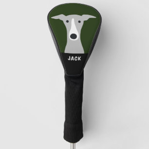 Greyhound Whippet Dog mit Individuelle Name Golf Headcover
