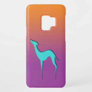 Greyhound Whippet Hund Blau Orange lila ombre Case-Mate Samsung Galaxy S9 Hülle