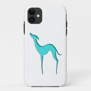 Greyhound Whippet Hund elegante türkisfarbene Silh Case-Mate iPhone Hülle