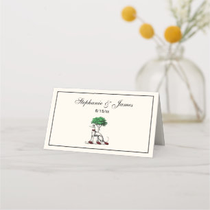 Greyhound Whippet mit Baumkronen-Wappen-Emblem Platzkarte