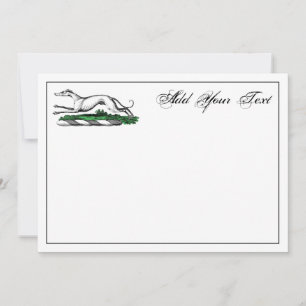 Greyhound Whippet mit Heraldic Wappen Note Card Mitteilungskarte