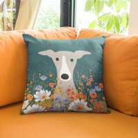 Greyhound Whippet Niedlich Dog Floral