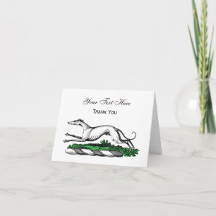 Greyhound Whippet Running Heraldic Wappen Emblem Dankeskarte