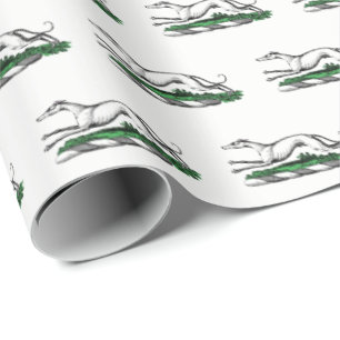 Greyhound Whippet Running Heraldic Wappen Emblem Geschenkpapier