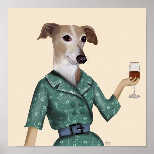 Greyhound Wine Snob Poster (Vorne)