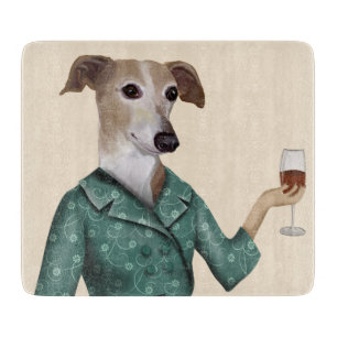 Greyhound Wine Snob Schneidebrett
