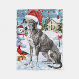 Greyhound Winter Wonderland Christmas Joy Fleecedecke