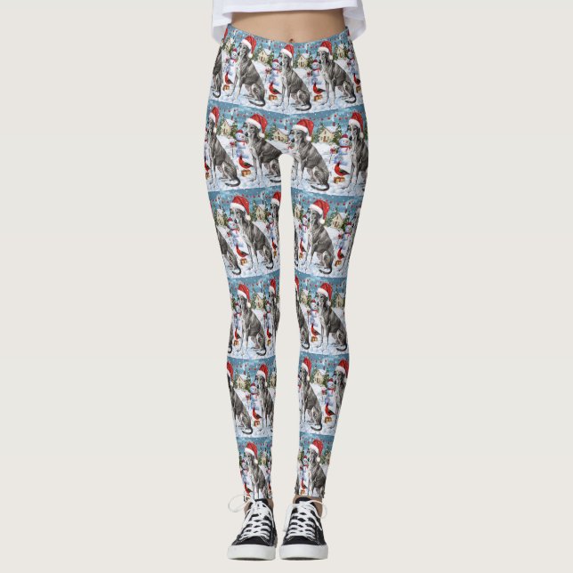 Greyhound Winter Wonderland Christmas Joy Leggings (Vorderseite)