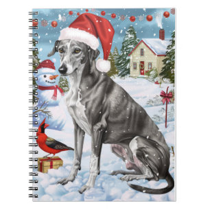 Greyhound Winter Wonderland Weihnachtsfreude Notizblock