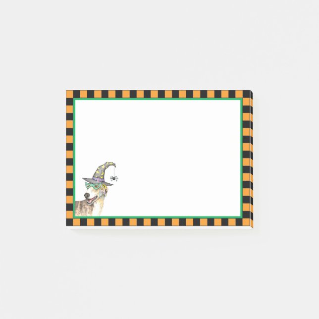 Greyhound Witch Post-it Klebezettel (Vorderseite)