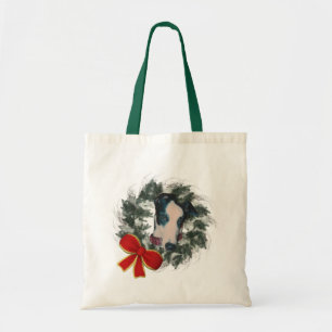 Greyhound Wreath Weihnachtsfeiertag Tragetasche