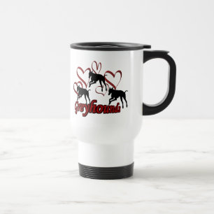 Greyhounds Hearts Dog Lover Foto Travel Mug Reisebecher