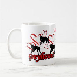 Greyhounds Hearts Dog Lover Personalisiert Kaffeetasse