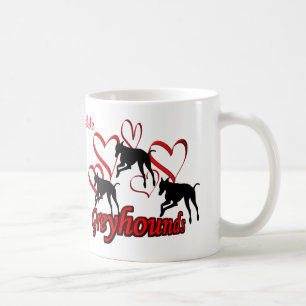 Greyhounds Hearts Dog Lover Personalisiert Kaffeetasse