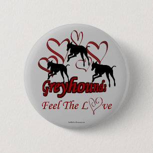 Greyhounds Hearts Liebe Dog Lover Button Button